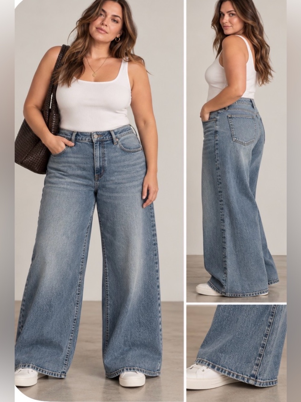 Good American good waist Palazzo wide leg jeans plus size brand new! Sz 24